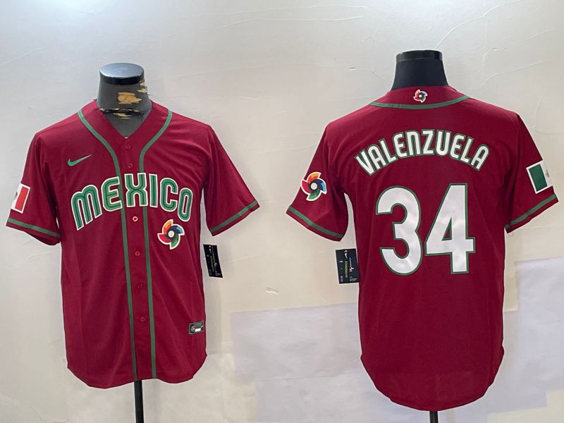 Men Los Angeles Dodgers 34 Valenzuela Red Game 2024 Nike MLB Jersey style 10294